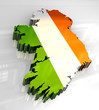 3d flag map of Ireland 3d flag map of Ireland