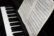 Piano, keys and music copy-book Piano, keys and music copy-book