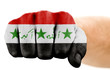 fist with iraqi flag isolated on white