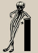 grotesque character in a graphic style