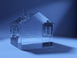 3d icon house made of glass