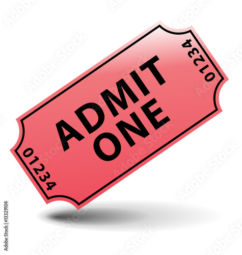Zoom Not Available: Vector images scale to any size. Admit one cinema ticket