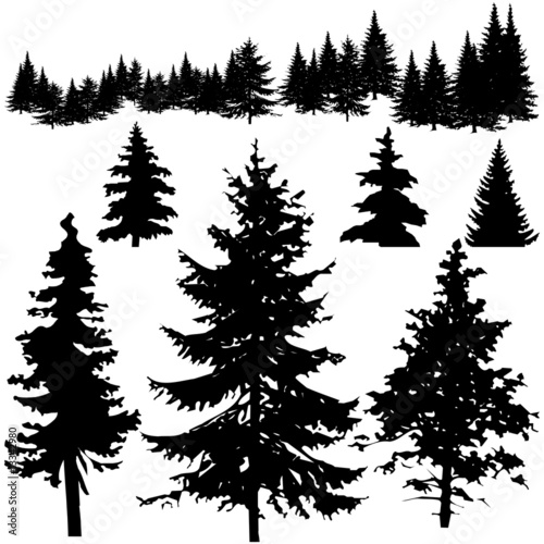 pine tree silhouette clip art. Pine Tree Silhouettes
