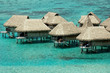luxury overwater bungalows at blue lagoon in French Polynesia