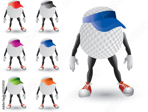 golf ball vector. Golf ball cartoon men with