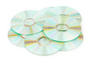 Many CDs isolated on the white background