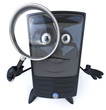 Ordinateur avec une loupe