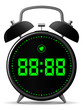 Vektor: Classic alarm clock with digital display Classic alarm clock with digital display