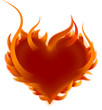 Burning Heart isolated