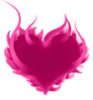 Burning Heart pink isolated Burning Heart pink isolated