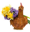 spring flowers in a basket