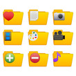 Different folders for multimedia, text, favorites and other