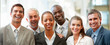 Happy team of business people together