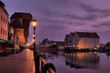 Riverside of Gdańsk at dawn.