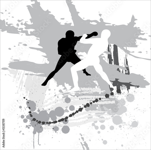 Vector: Duel of two strong athletes. Duel of two strong athletes.