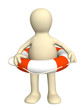 3d puppet with a lifebuoy ring
