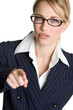 Mad Businesswoman Pointing