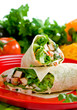 Chicken and vegetable fajitas in tortillas Mexican style Chicken and vegetable fajitas in tortillas Mexican style