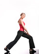 Photo: Dressed girl on sportingly exercising Dressed girl on sportingly exercising