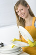 Woman Cleaning Dishes Woman Cleaning Dishes