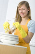 Woman Cleaning Dishes Woman Cleaning Dishes