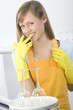 Woman Cleaning Dishes Woman Cleaning Dishes