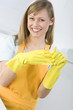 Woman Cleaning Dishes