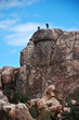 Rock Climbers at Top of Peak