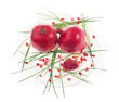 Pomegranates and chives