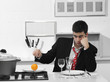 single business man that is preparing dinner single business man that is preparing dinner