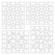 Jigsaw puzzle templates 5x6, 6x5, various cutting guidelines Jigsaw puzzle templates 5x6, 6x5, various cutting guidelines