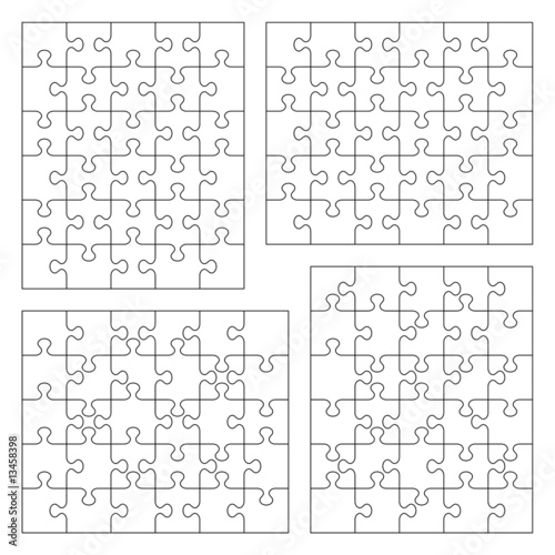 Jigsaw puzzle templates 5x6, 6x5, various cutting guidelines