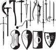 silhouettes of weapons