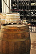 Wine  glasses and barrels
