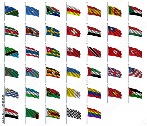 Illustration: World Flags Set 4 of 4 - alphabetically sorted from S to Z World Flags Set 4 of 4 - alphabetically sorted from S to Z