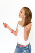 Photo: girl jamming listening mp3 player girl jamming listening mp3 player