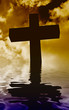 cross silhouette and the clouds at sunset cross silhouette and the clouds at sunset