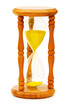 Wooden hourglass isolated on the white background