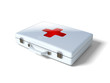 First aid kit isolated on white background