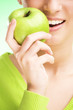 young beauty woman with apple