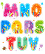 Spring or summer alphabet set letters M - V