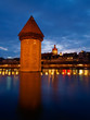 Water tower in the river, Lucerne, Switzerland Water tower in the river, Lucerne, Switzerland
