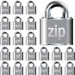 Secure text, audio, video, and document icons on vector locks Secure text, audio, video, and document icons on vector locks