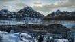 Spring Snow Mountains and River Sunrise