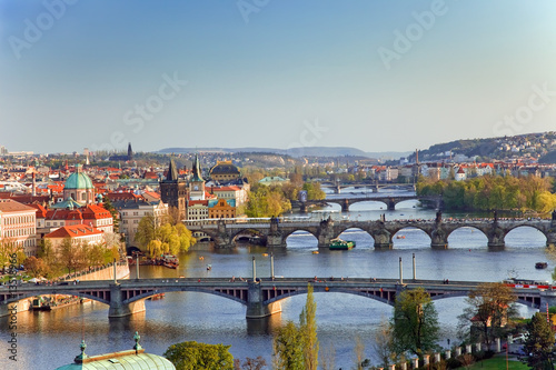 Photo: View on Prague Bridges at sunset View on Prague Bridges at sunset