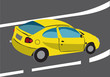 Fast car on speedway