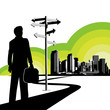 Businessman looks to the future Businessman looks to the future