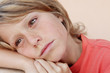 sad child crying with visible tears rolling down face