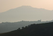 landscape for village and volcano Etna at daybreak