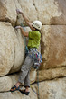 Climber going for it.